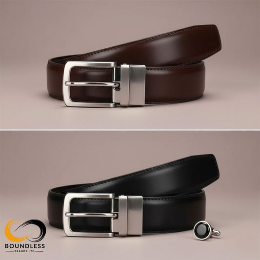 Reversible 2in1 Double-Sided Belt - Dark Brown