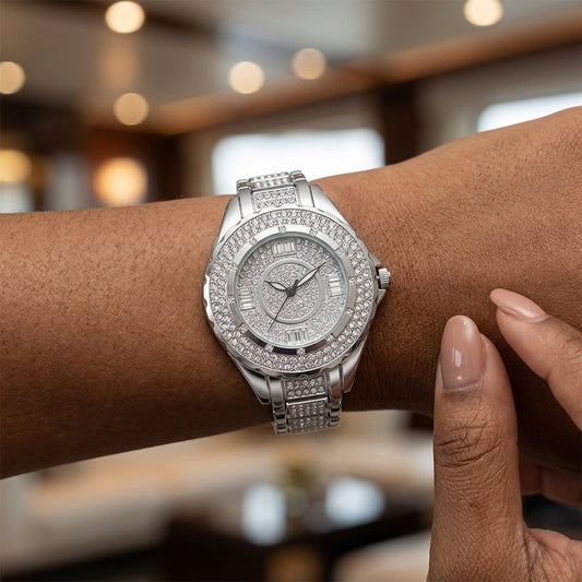 BS Bee Sister Women's Crystal Watch – Silver