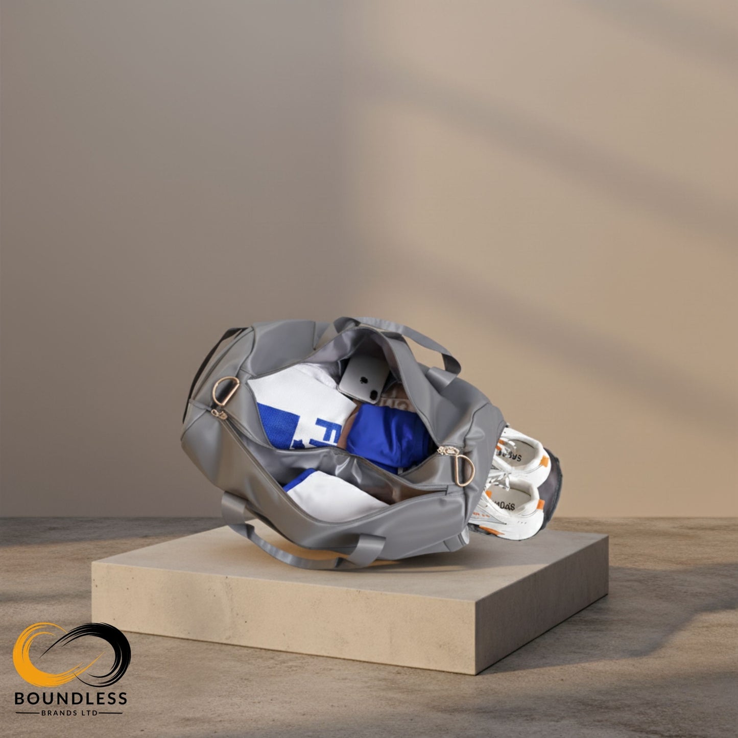 Duffel Bag - Grey – With Shoe Pocket & Wet/Dry Compartment