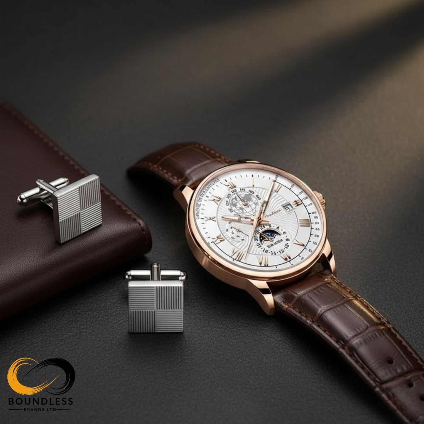 Poedagar Rose Gold Calendar Watch
