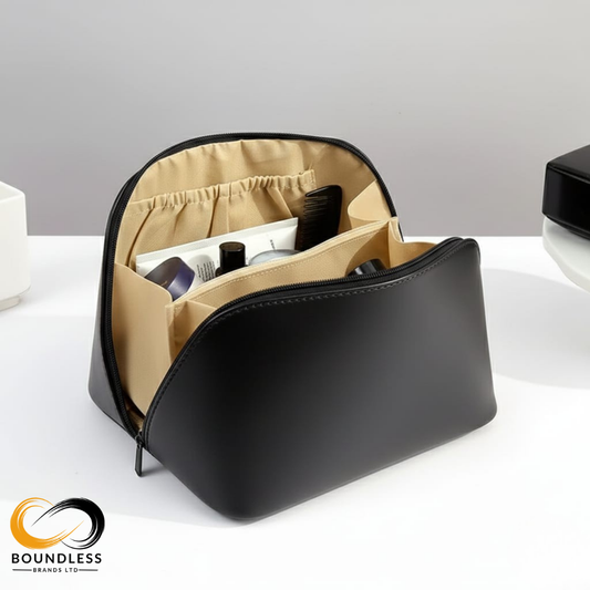 Travel Cosmetic & Toiletry Bag - Black