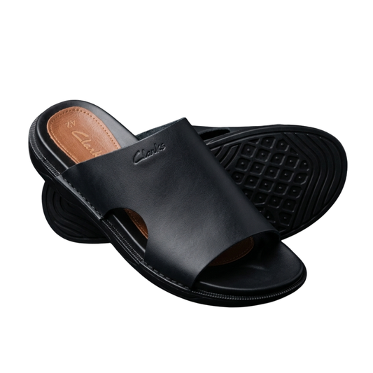 Men Leather Sandals - Black