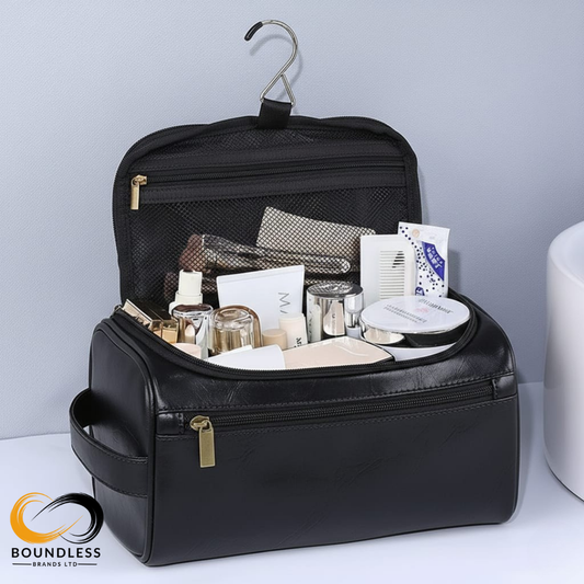 Cosmetic & Toiletry Makeup Bag - Travel Organizer - Black