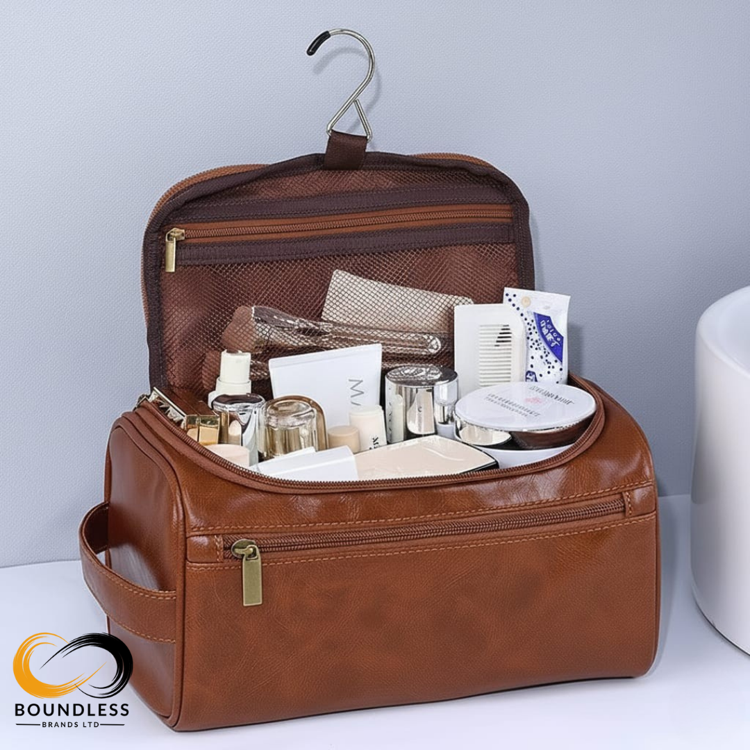 Cosmetic & toiletry Makeup Bag - Travel Organizer - Brown