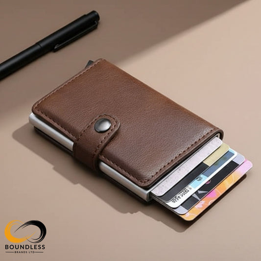 RFID Protected Card Holder Wallet - Coffee