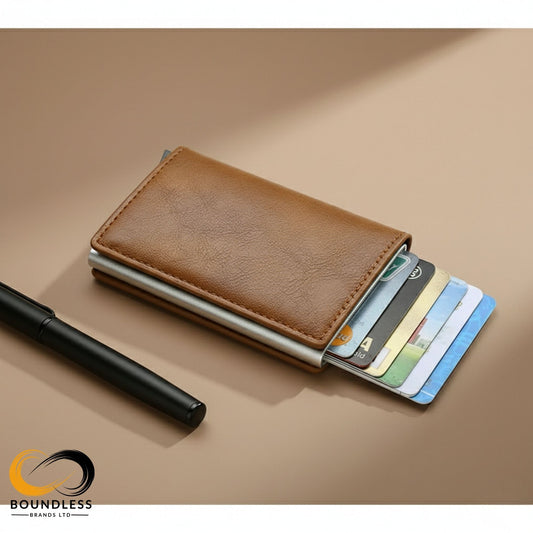RFID Protected Card Holder Wallet - Brown
