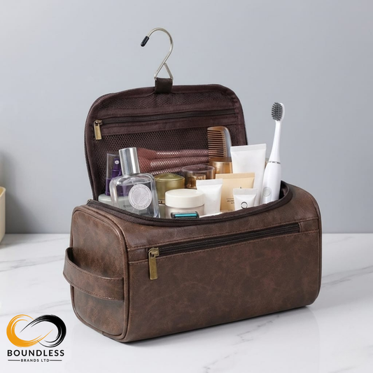 Cosmetic & Toiletry Makeup Bag - Travel Organizer - Coffee