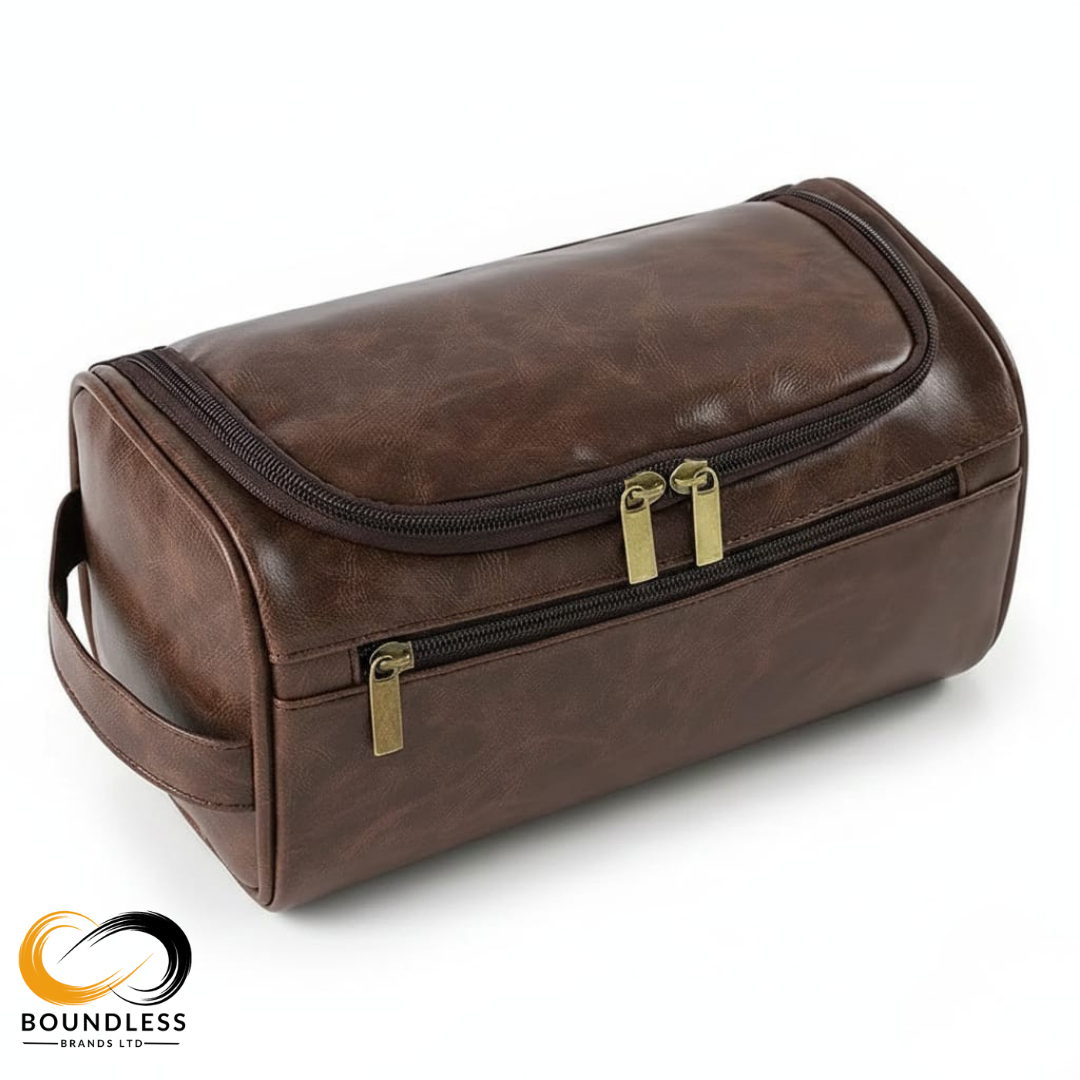 Cosmetic & Toiletry Makeup Bag - Travel Organizer - Coffee