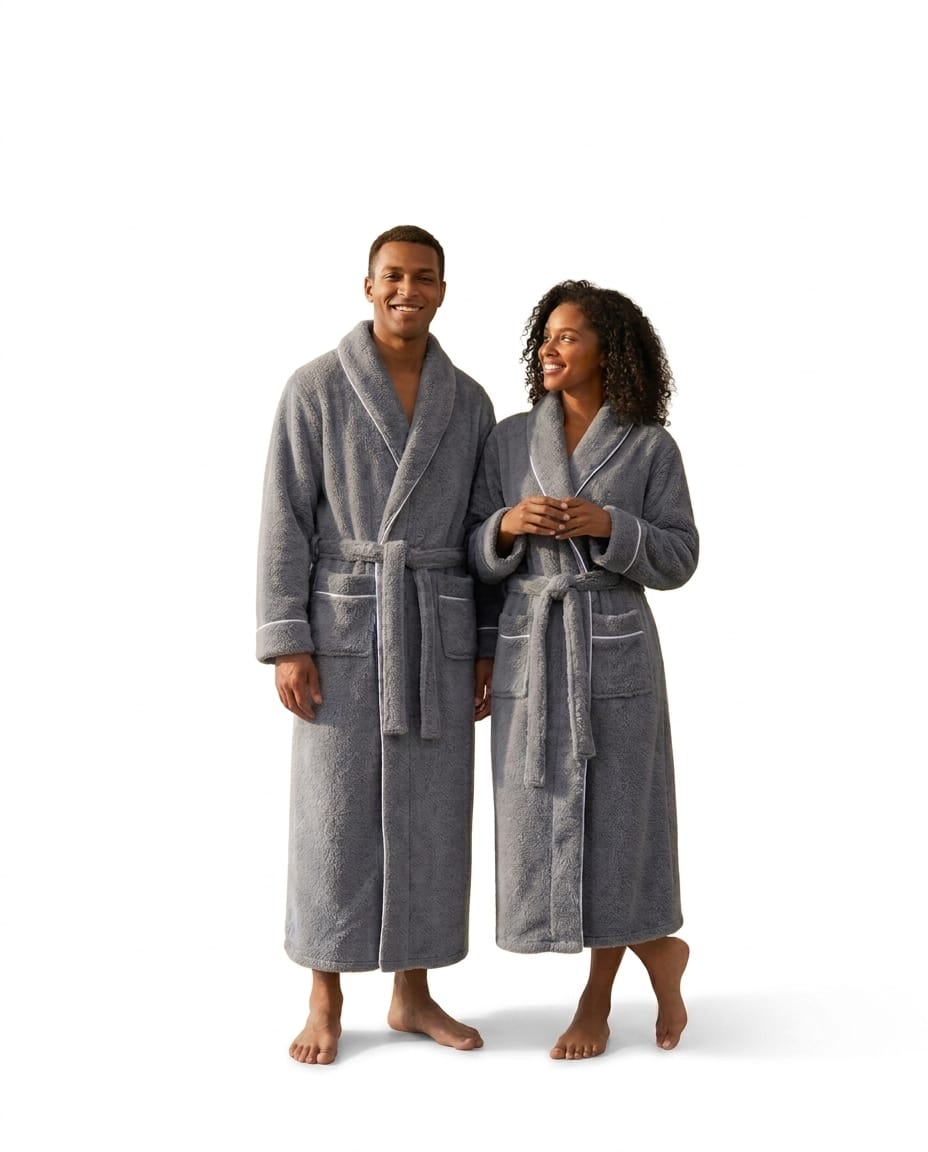 Luxury Couple’s Bathrobe Set – Soft His & Hers Fleece Robes