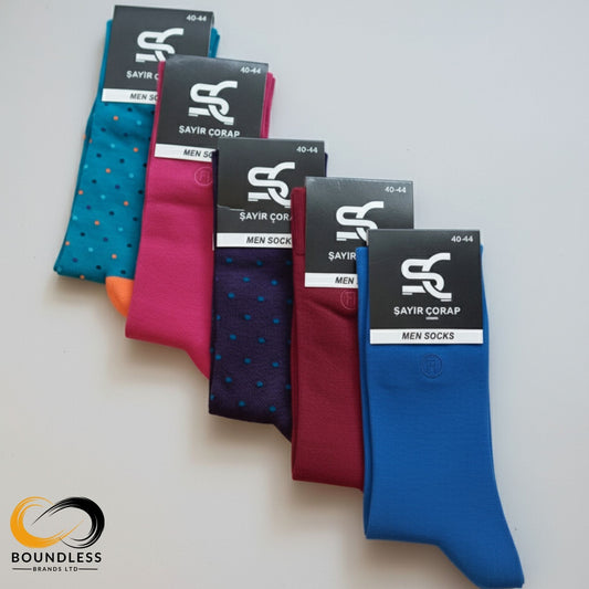 5-Pair Mid-Calf Socks Set (Assorted Colors)