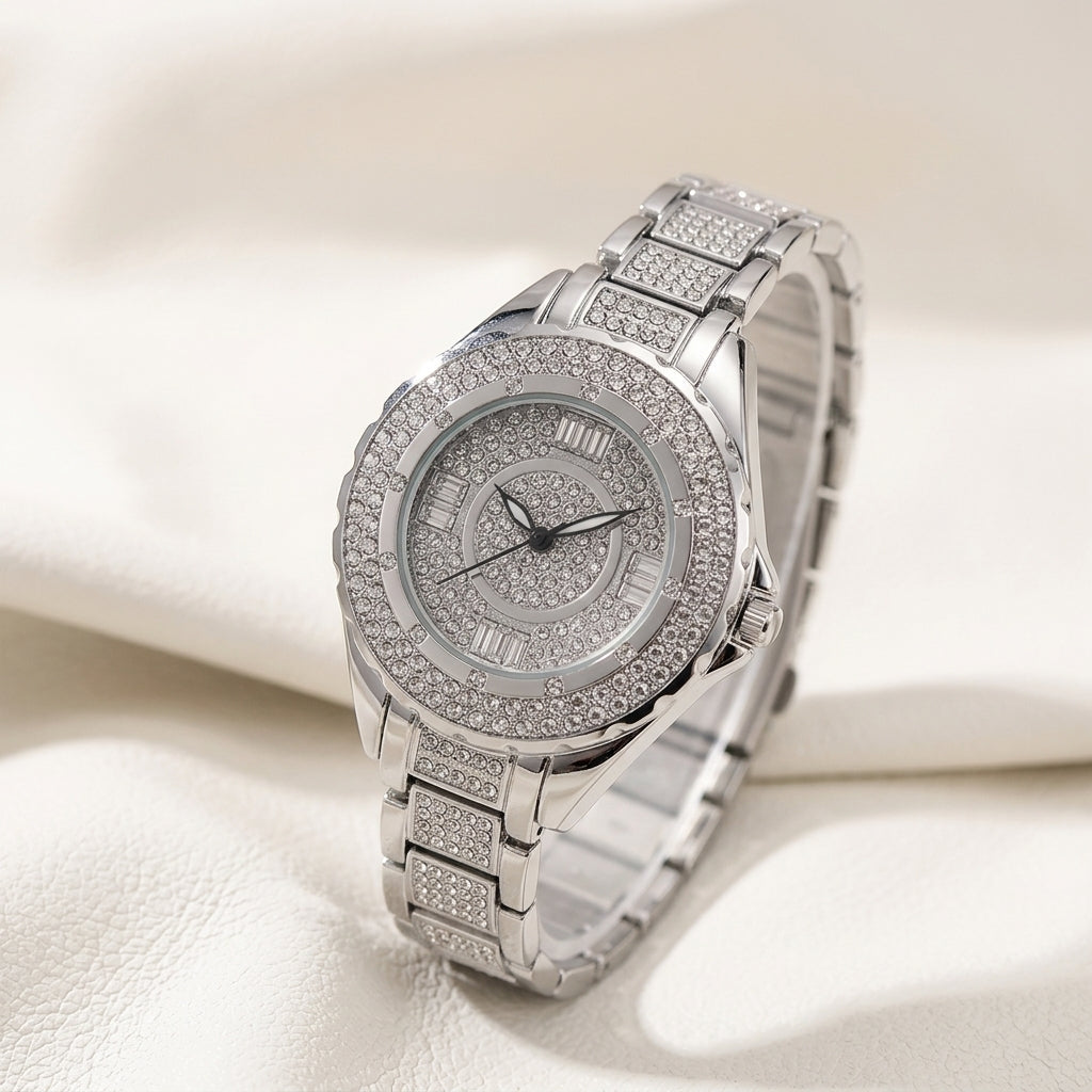 BS Bee Sister Women's Crystal Watch – Silver
