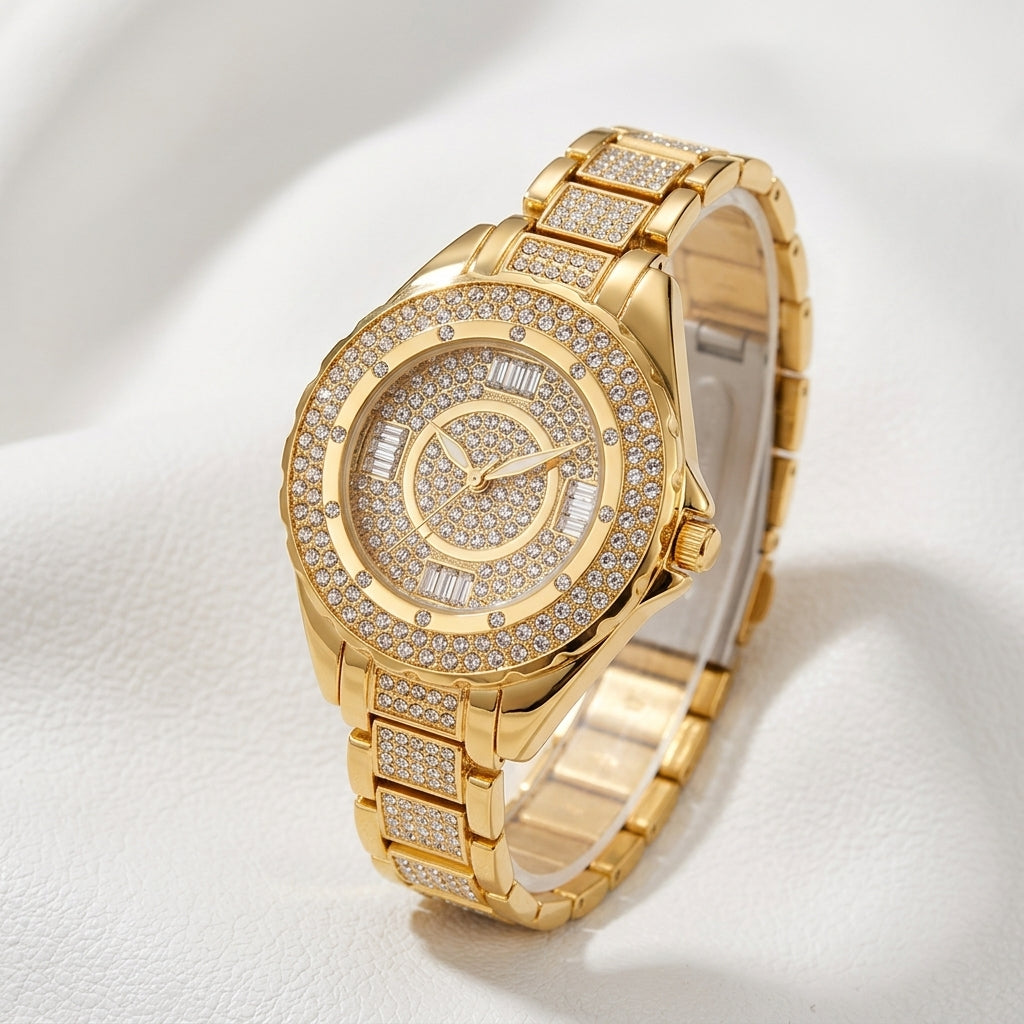 BS Bee Sister Women's Crystal Watch – Gold