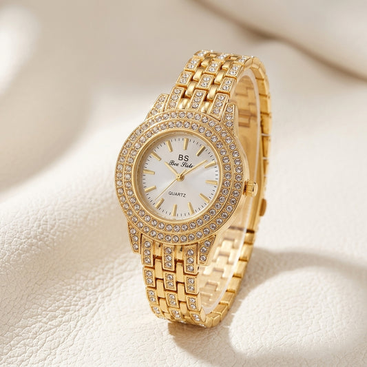 BS Bee Sister Women's Crystal Watch – Gold