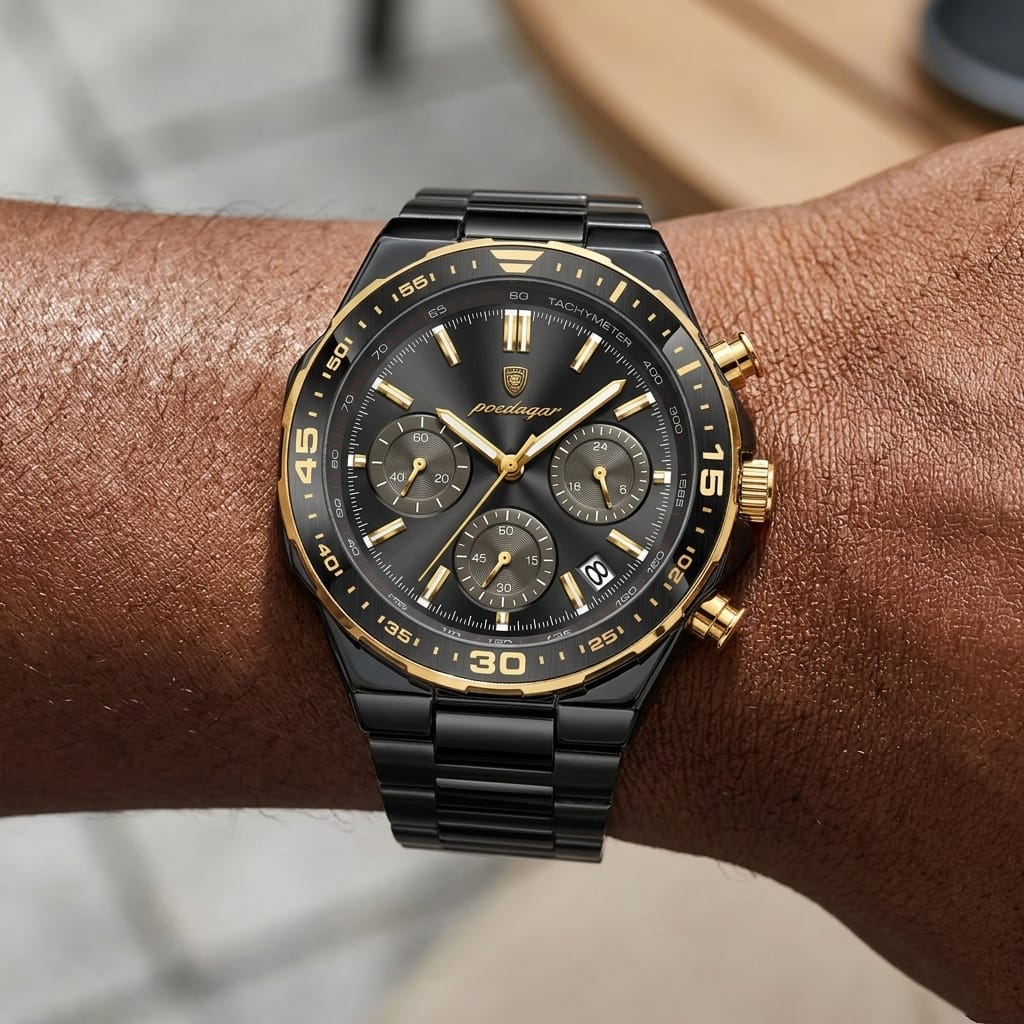 Poedagar Luxury Chronograph Watch