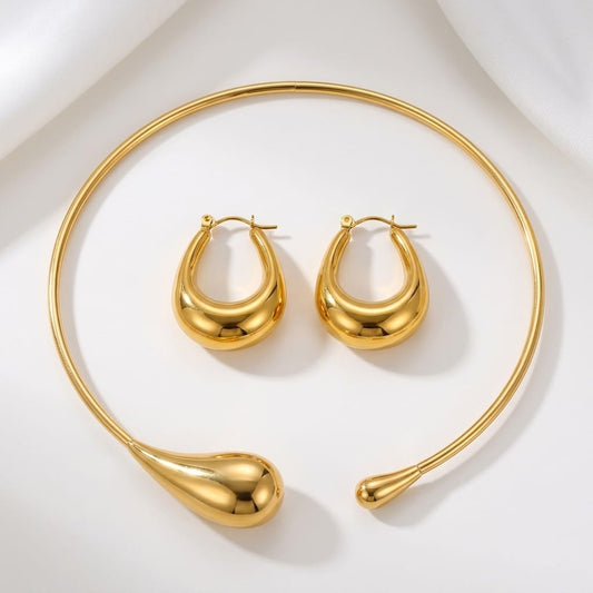 Choker Necklace + Earrings Jewelry Set