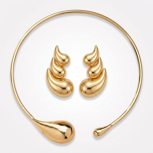 Choker Necklace + Earrings Jewelry Set