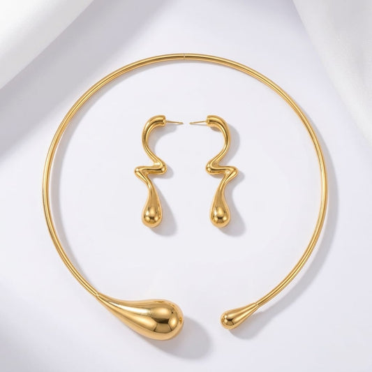 Choker Necklace + Earrings Jewelry Set
