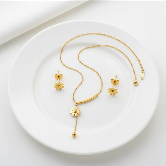 Necklace + Earrings Set Tarnish-Free & Hypoallergenic