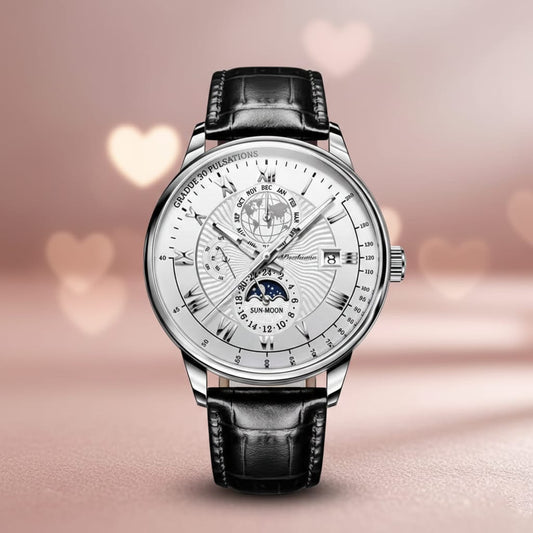 Poedagar Leather Watch - Black