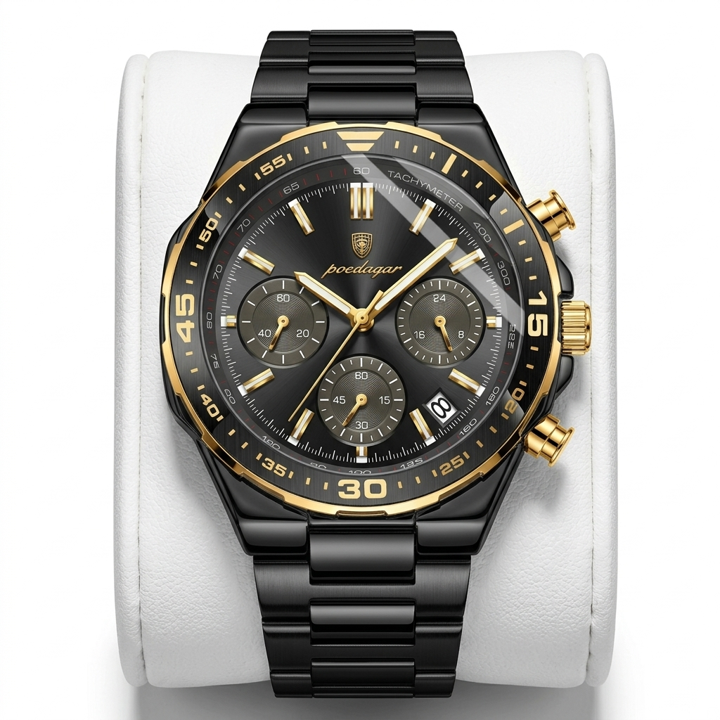 Poedagar Luxury Chronograph Watch