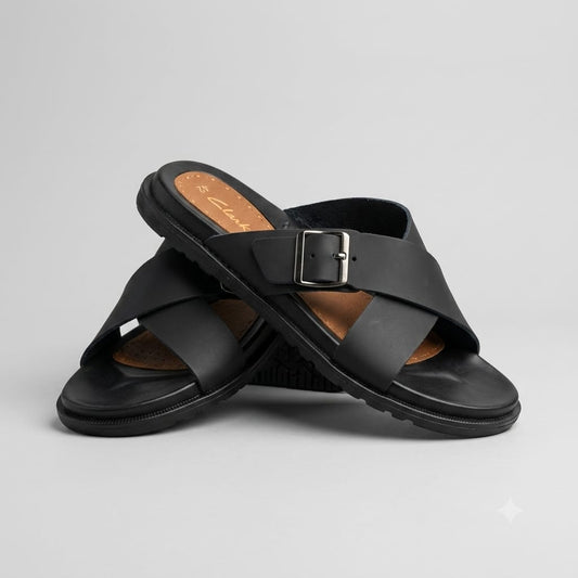Men Leather Sandals - Buckle
