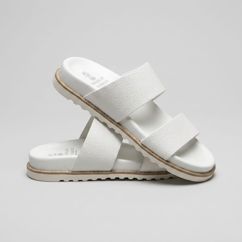Men Leather Sandals - White